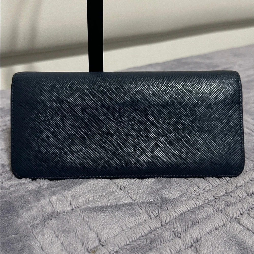 Prada Midnight Blue Leather Bifold Wallet